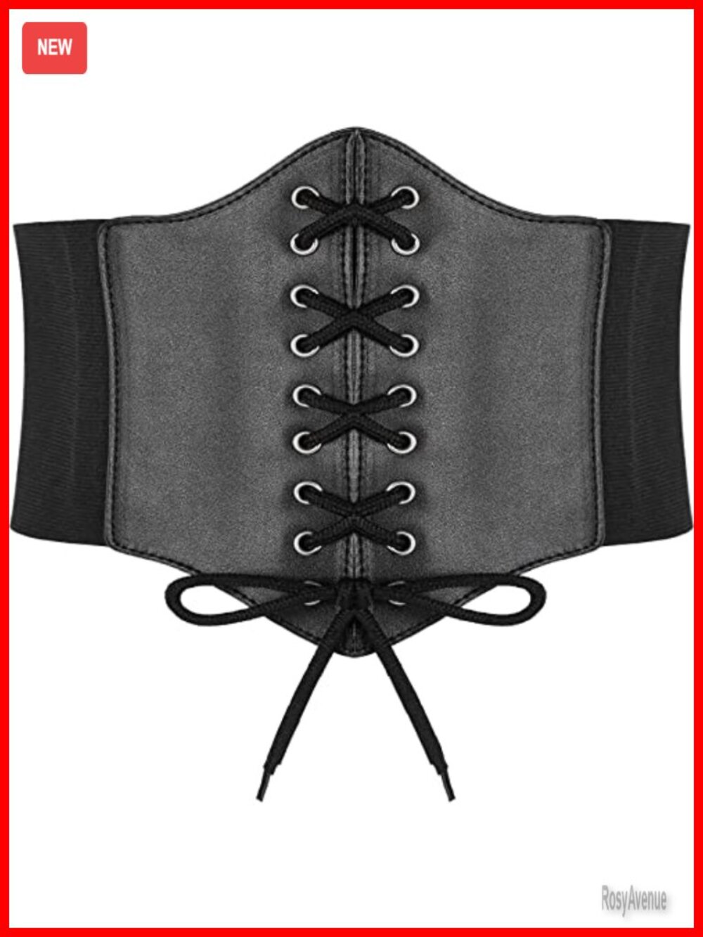 Hoerev Wide Corset Belt Lace Up Waist Cincher Halloween Costume Belt